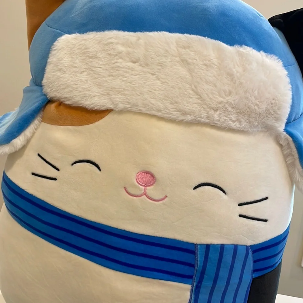 NWT 16” Cam the Cat with Trapper Hat & Scarf Winter / Christmas Squishmallow - Picture 2 of 6